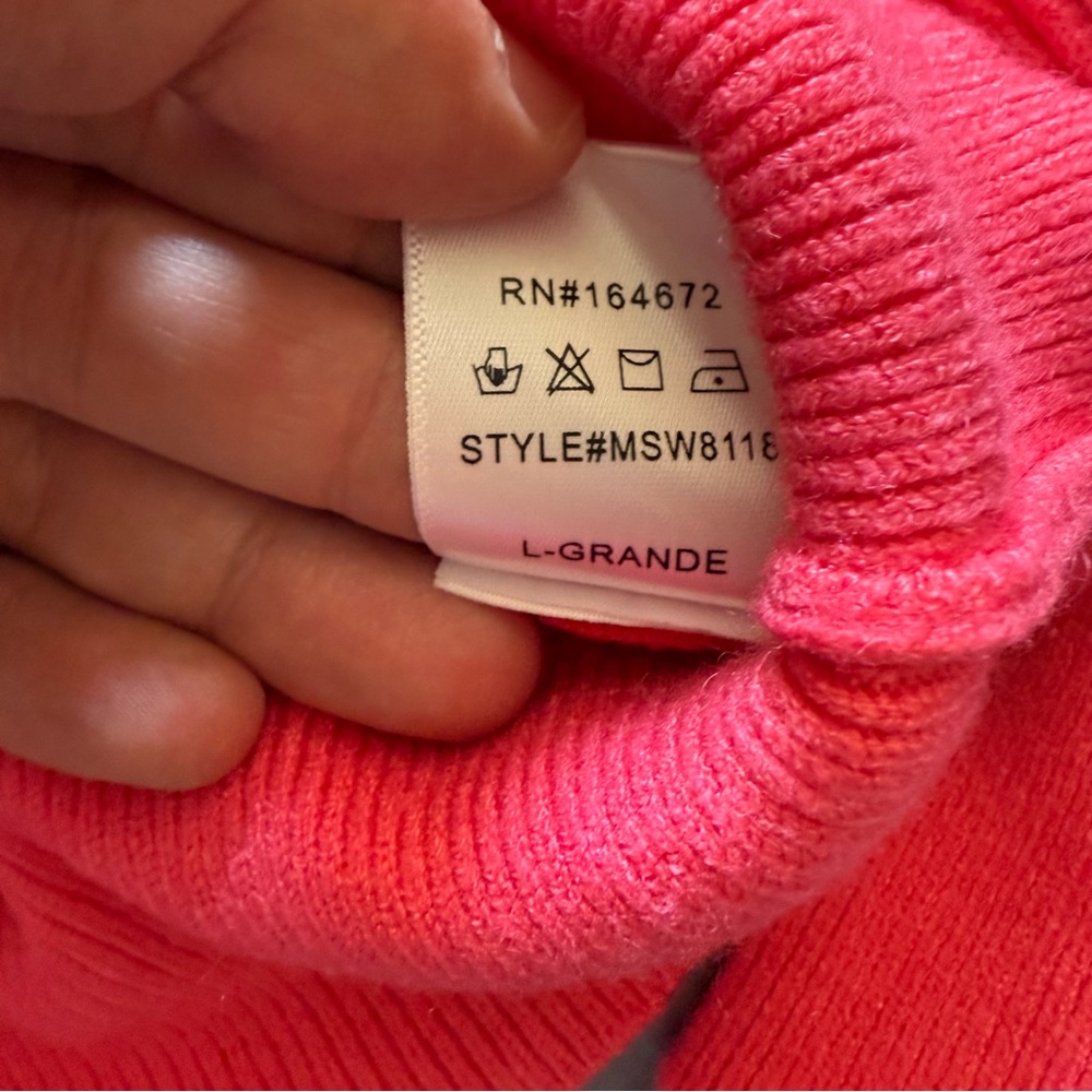 💖 &merci Textured Ribbed Knit Sweater – Pink (Size Large) - Picture 4 of 9